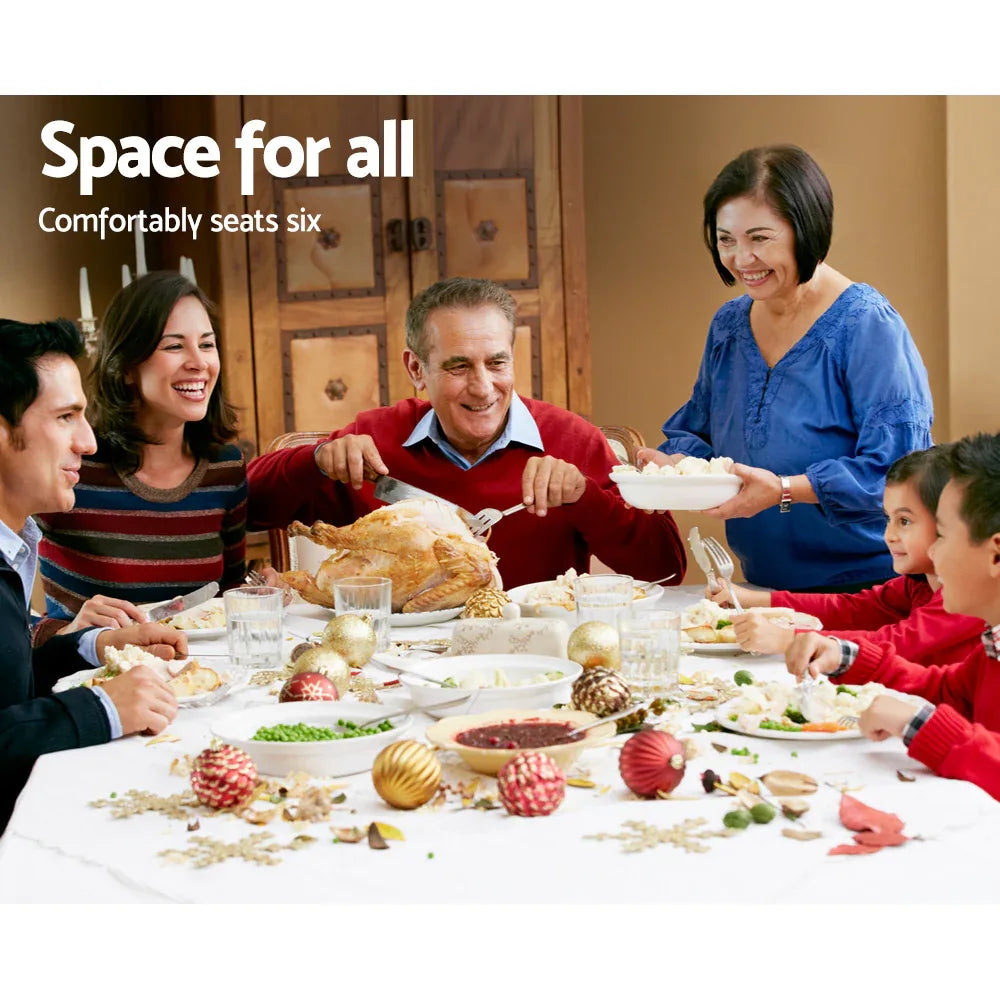 Artiss Dining Table Rectangular Extendable White - Mekamart Australia