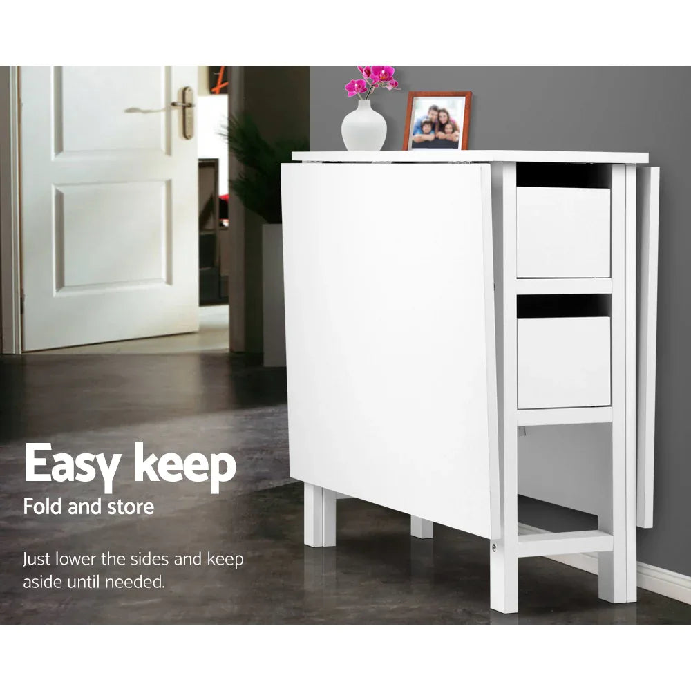 Artiss Dining Table Rectangular Extendable White - Mekamart Australia