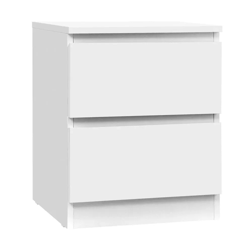 Artiss Bedside Table 2 Drawers - PEPE White - Mekamart Australia