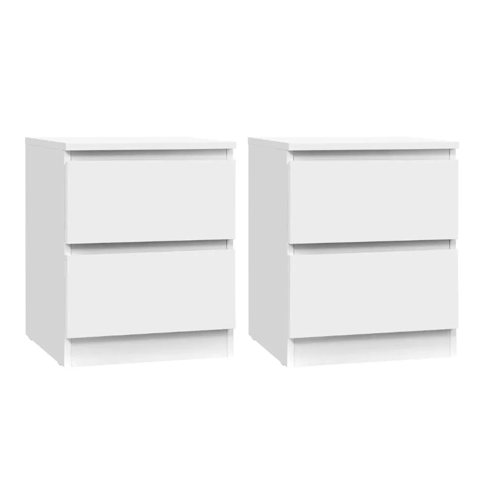 Artiss 2x Bedside Table 2 Drawers - PEPE White - Mekamart Australia