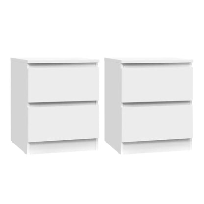 Artiss 2x Bedside Table 2 Drawers - PEPE White - Mekamart Australia