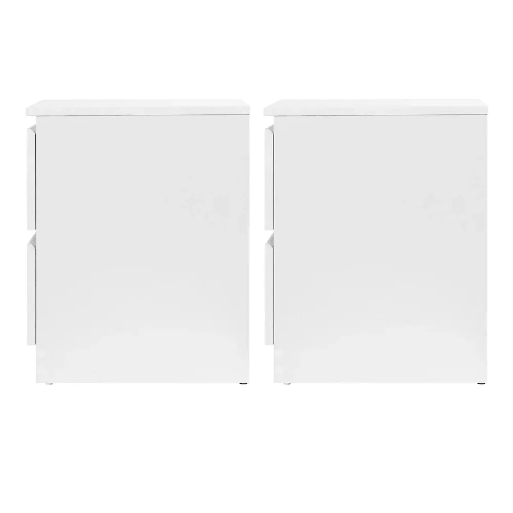 Artiss 2x Bedside Table 2 Drawers - PEPE White - Mekamart Australia