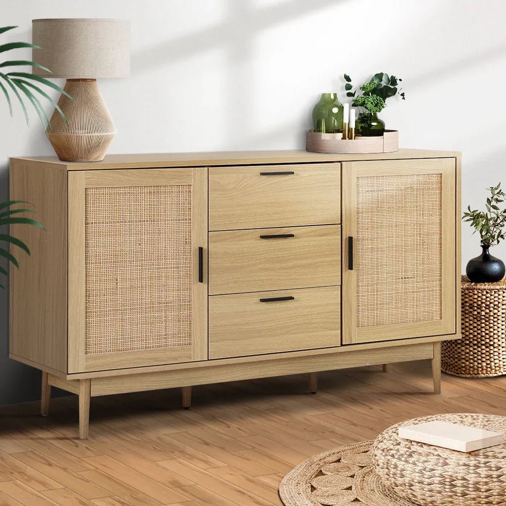 Artiss Rattan Buffet Sideboard - BRIONY Oak - Mekamart Australia
