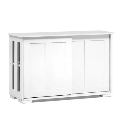 Artiss Buffet Sideboard Sliding Doors - SERA White - Mekamart Australia