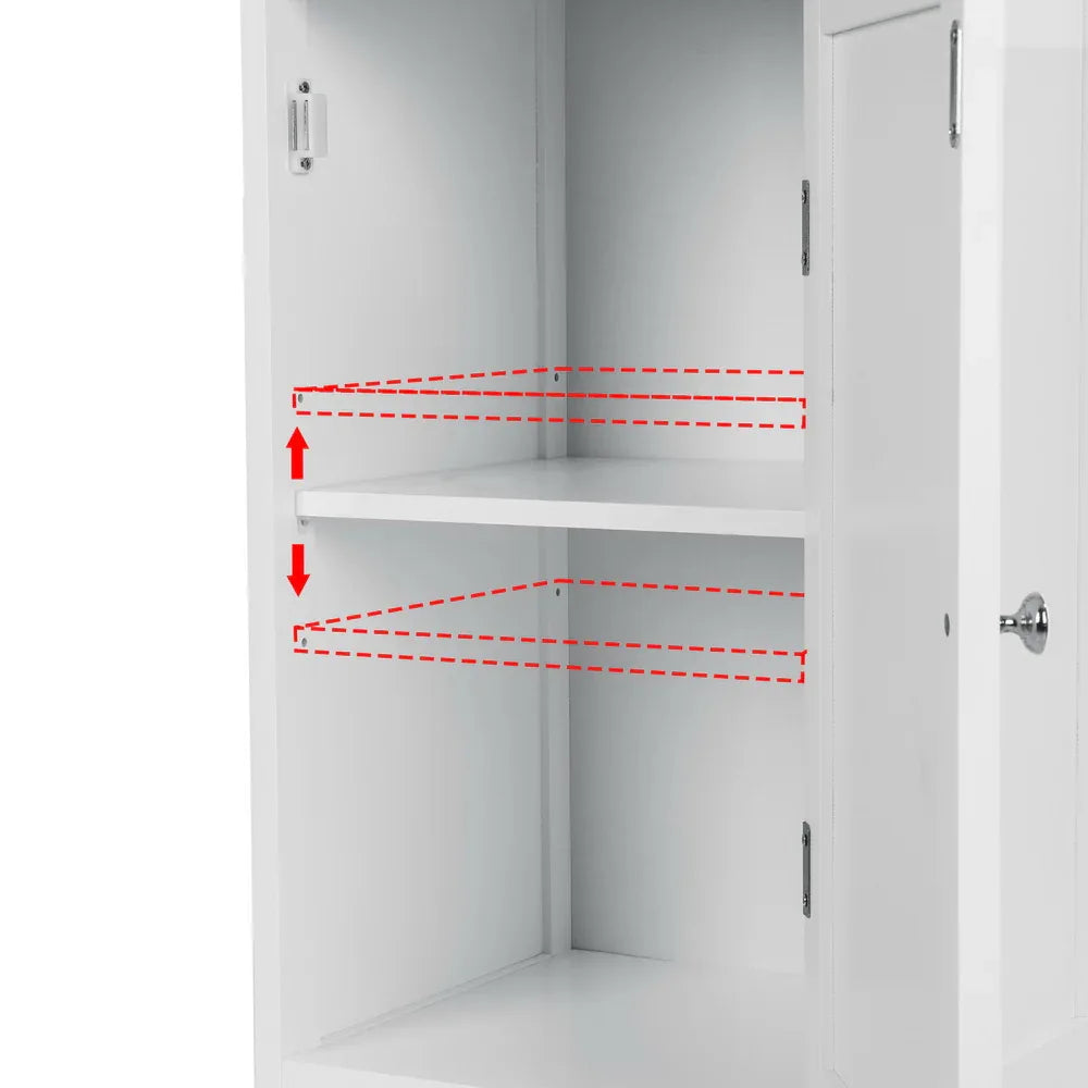 Artiss Bathroom Cabinet Storage 161cm White Rattan Tallboy Toilet Cupboard - Mekamart Australia