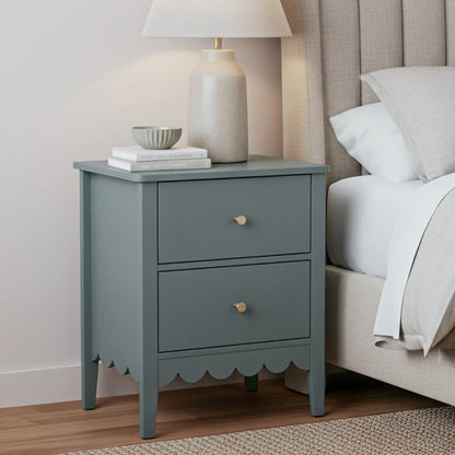 Artiss Bedside Table 2 Drawers Bedroom Storage Nightstand Green - Mekamart Australia