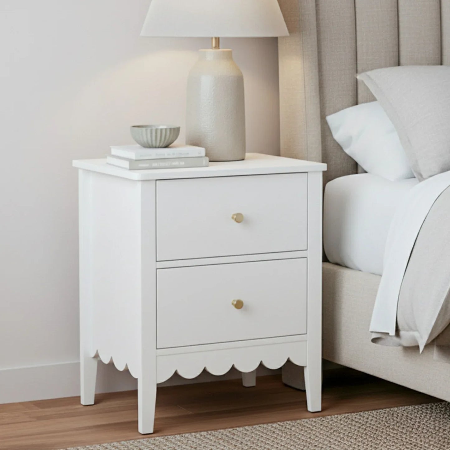 Artiss Bedside Table 2 Drawers Bedroom Storage Nightstand White - Mekamart Australia