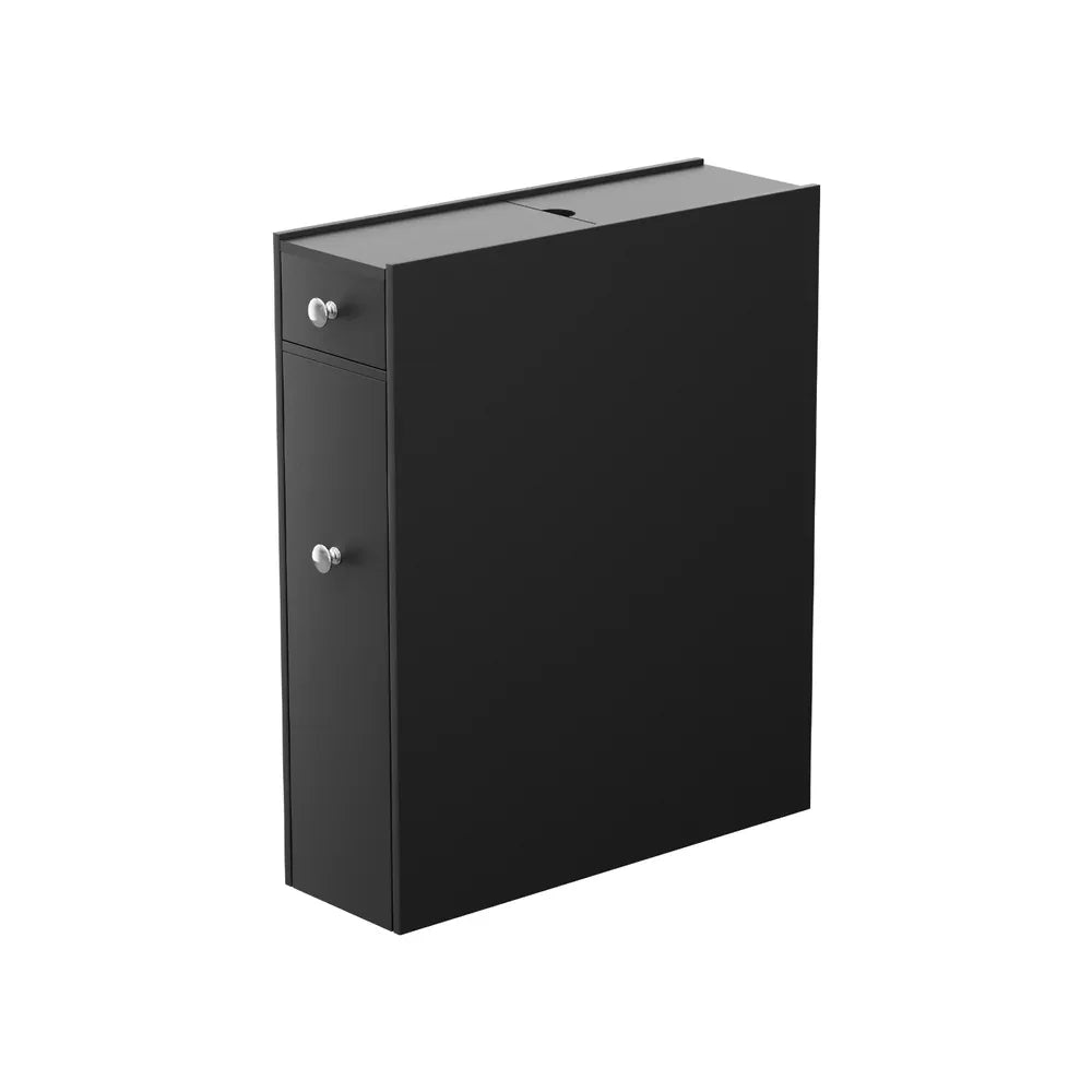 Artiss Bathroom Storage Cabinet Toilet Slim Tissue Box Caddy Holder Side Wooden Black - Mekamart Australia