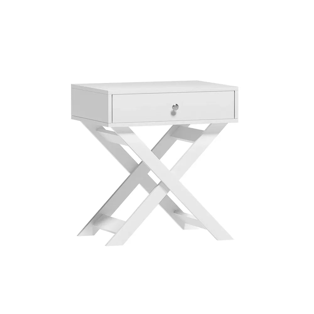 Artiss Bedside Table Drawers Side Table Storage Cabinet Nightstand White QARA - Mekamart Australia