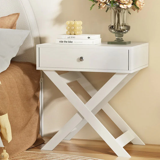Artiss Bedside Table Drawers Side Table Storage Cabinet Nightstand White QARA - Mekamart Australia