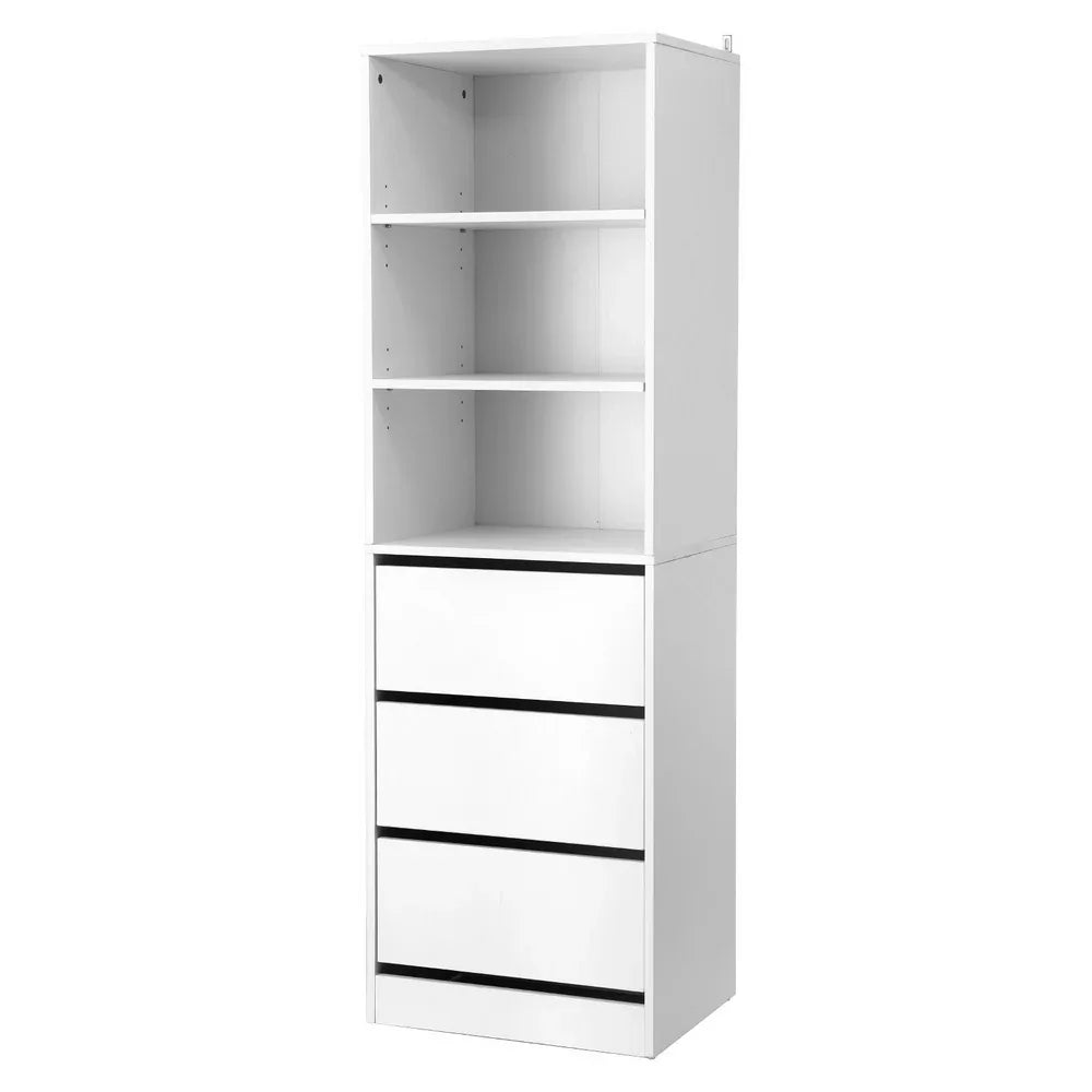 Artiss 3 Chest of Drawers Tallboy Cabinet White - Mekamart Australia