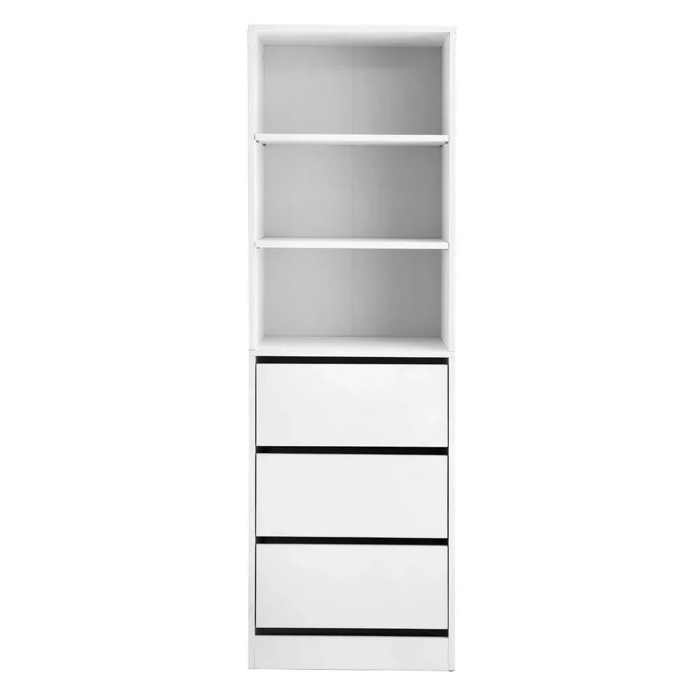 Artiss 3 Chest of Drawers Tallboy Cabinet White - Mekamart Australia