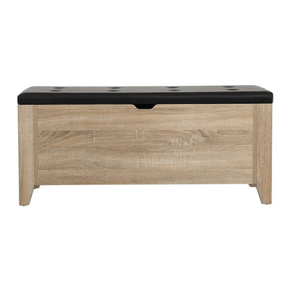 Artiss Storage Ottoman Blanket Box Leather Oak - Mekamart Australia