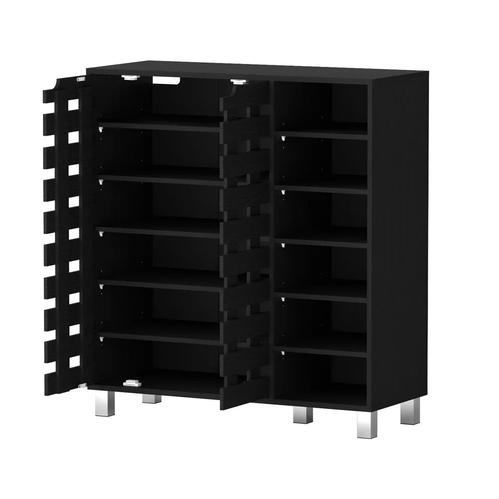 Artiss Shoe Rack Cabinet 6 Tier Storage Shelf Black - Mekamart Australia