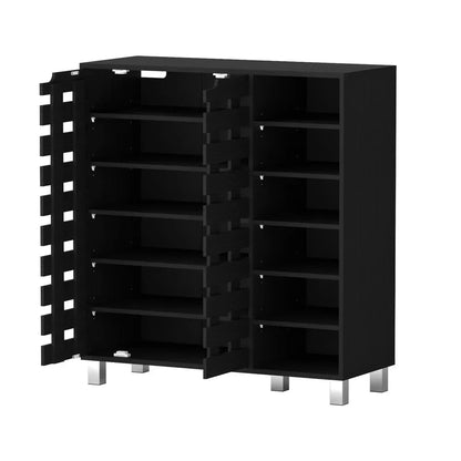 Artiss Shoe Rack Cabinet 6 Tier Storage Shelf Black - Mekamart Australia
