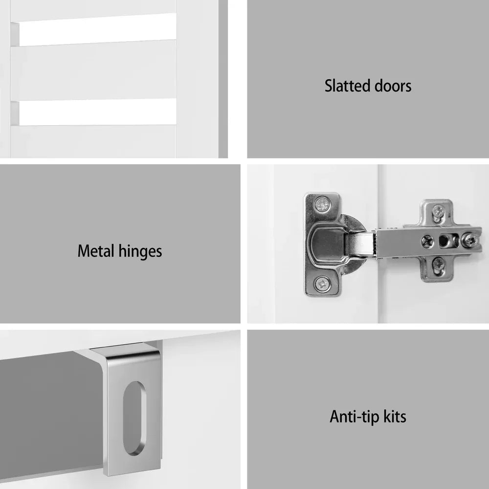 Artiss Shoe Rack Cabinet 30 Pairs Adjustable Shelf White - Mekamart Australia