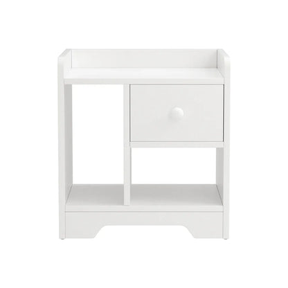 Artiss Bedside Table Drawer Nightstand Side End Table Storage Open Shelf White - Mekamart Australia