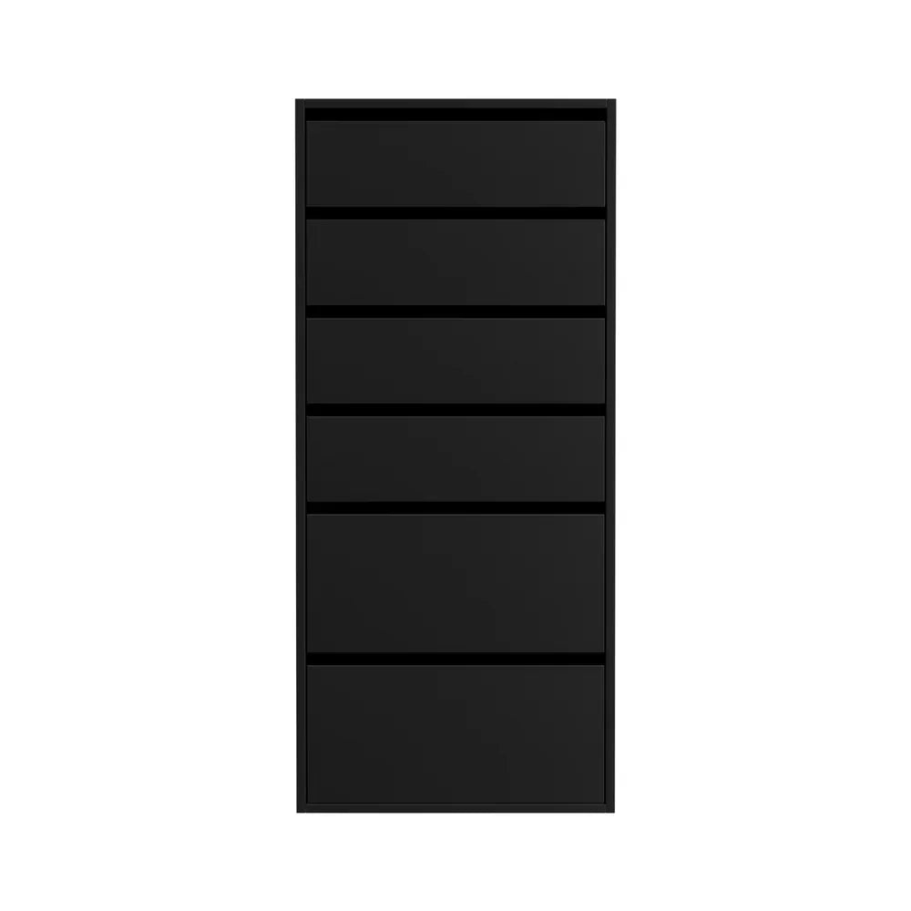 Artiss 6 Chest of Drawers Dresser Tallboy Black - Mekamart Australia