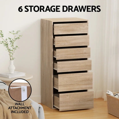 Artiss 6 Chest of Drawers Dresser Tallboy Pine