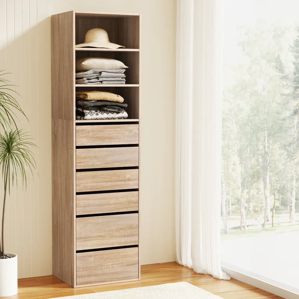 Artiss 6 Chest of Drawers Tallboy Cabinet Pine - Mekamart Australia