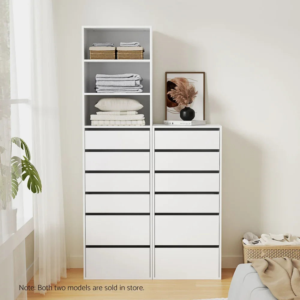 Artiss 6 Chest of Drawers Tallboy Cabinet White - Mekamart Australia