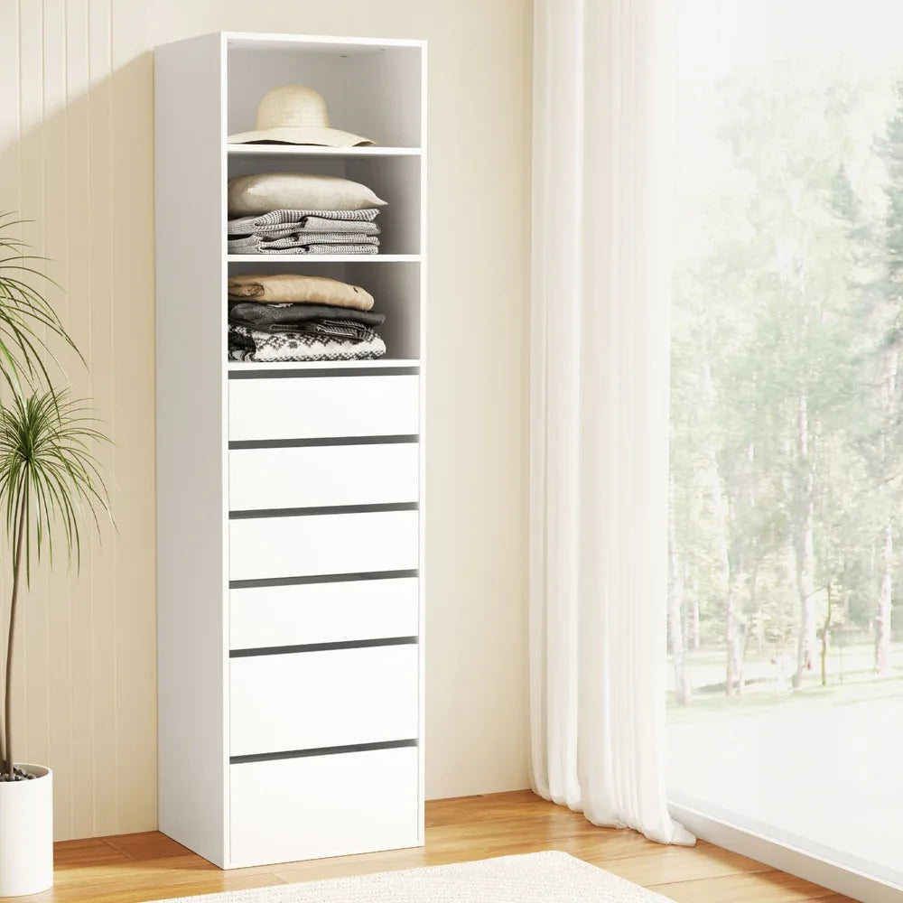 Artiss 6 Chest of Drawers Tallboy Cabinet White - Mekamart Australia