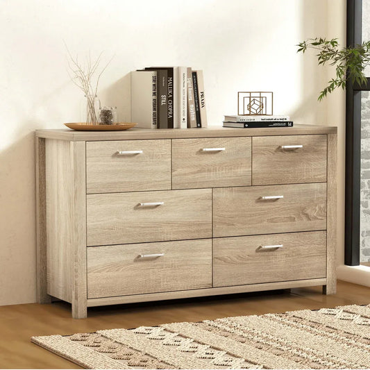 Artiss 7 Chest of Drawers - MAXI Pine - Mekamart Australia