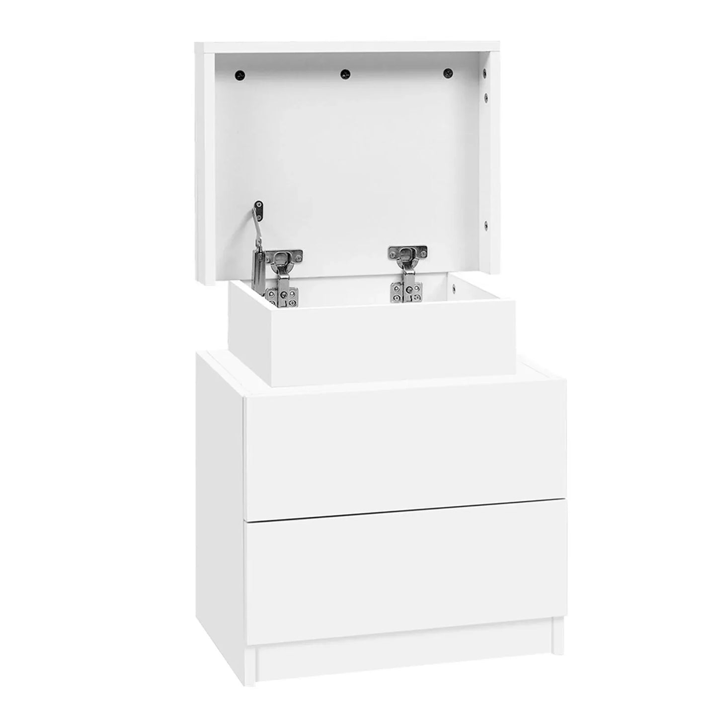 Artiss 2X Bedside Table 2 Drawers Lift-up Storage White - Mekamart Australia