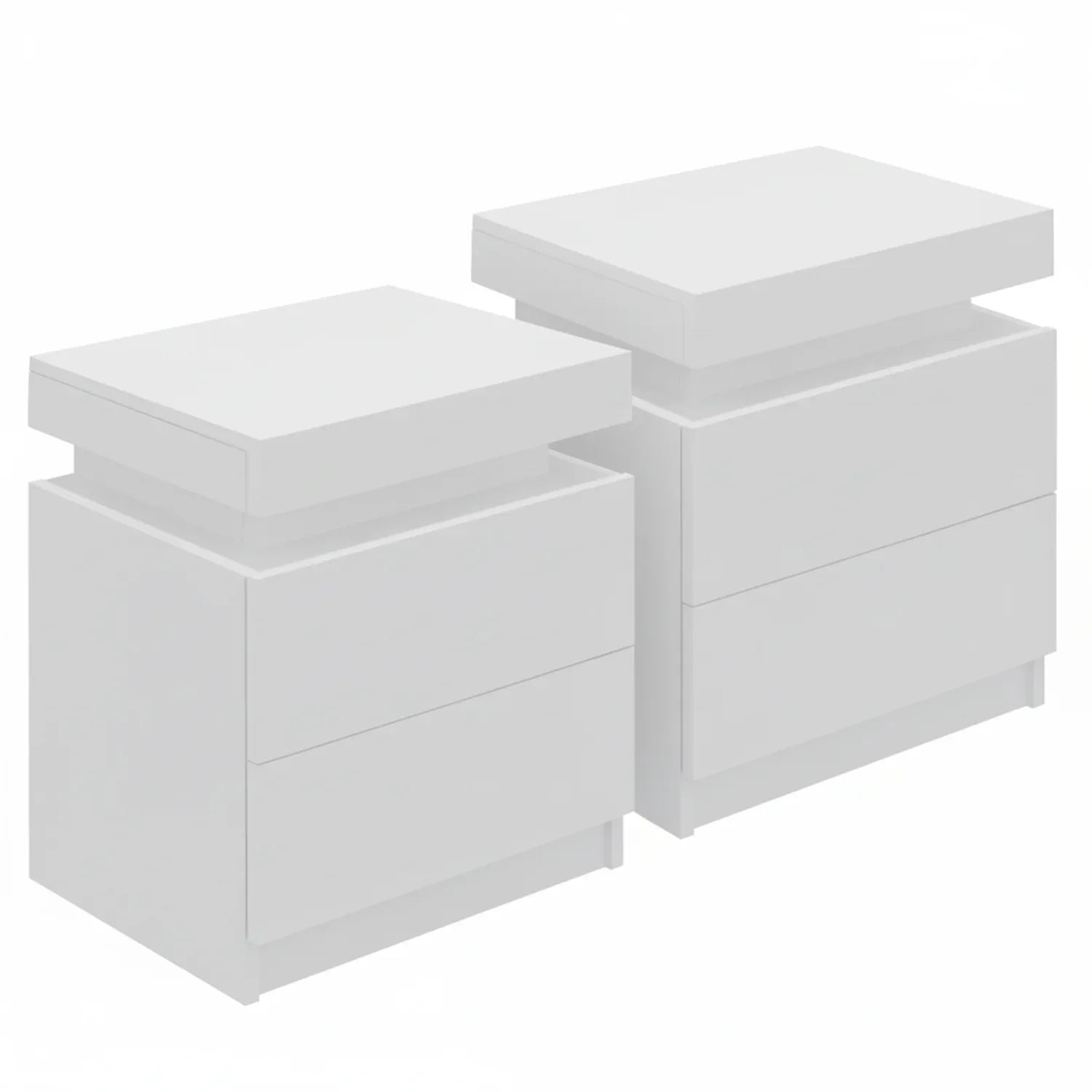 Artiss 2X Bedside Table 2 Drawers Lift-up Storage White - Mekamart Australia