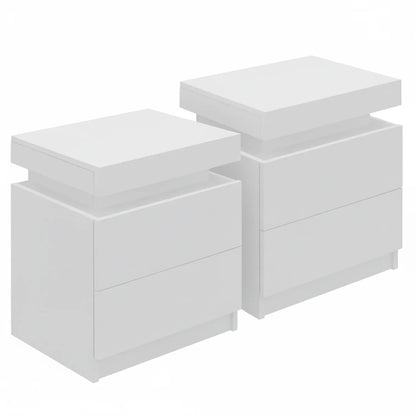 Artiss 2X Bedside Table 2 Drawers Lift-up Storage White - Mekamart Australia