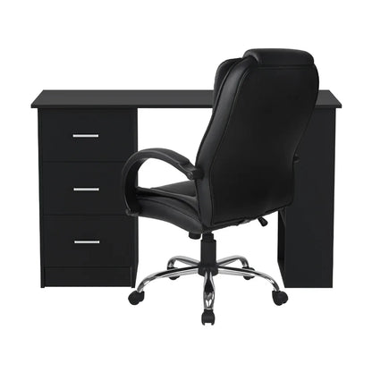 Artiss Computer Desk 120cm Executive Office Chair Set PU Leather High Back Black - Mekamart Australia