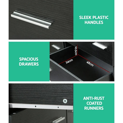 Artiss 6 Chest of Drawers - VEDA Black - Mekamart Australia