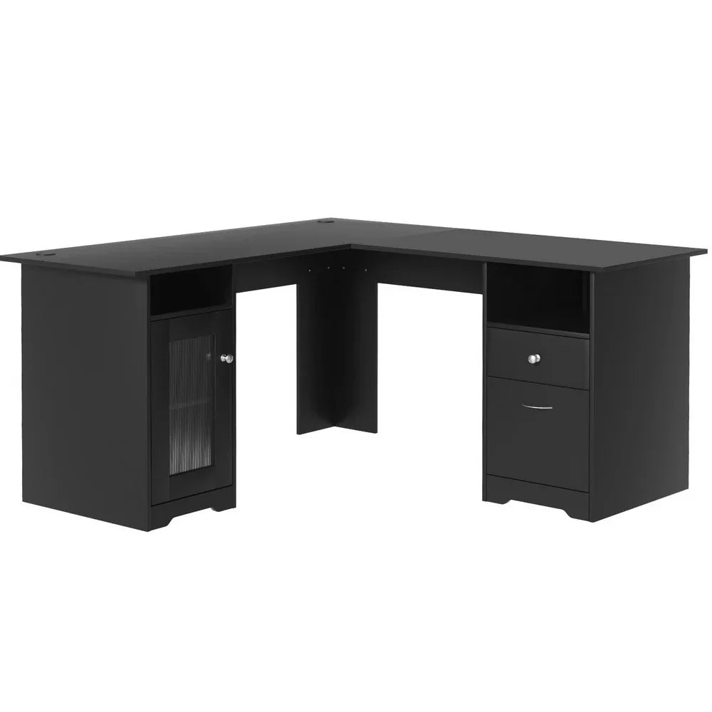 Artiss Computer Desk Home Office Study Desks L-shaped Corner Table with Storage - Mekamart Australia