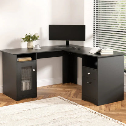 Artiss Computer Desk Home Office Study Desks L-shaped Corner Table with Storage - Mekamart Australia