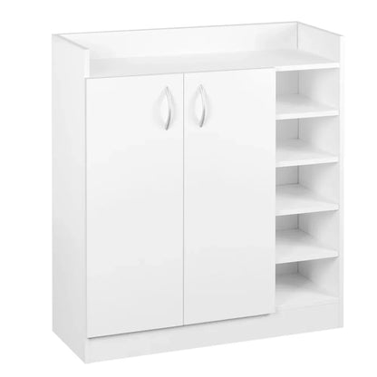 Artiss Shoe Rack Cabinet 21 Pairs Adjustable Shelves White Clair - Mekamart Australia