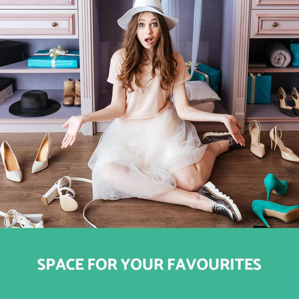 Artiss Shoe Rack Cabinet 21 Pairs Adjustable Shelves White Clair - Mekamart Australia