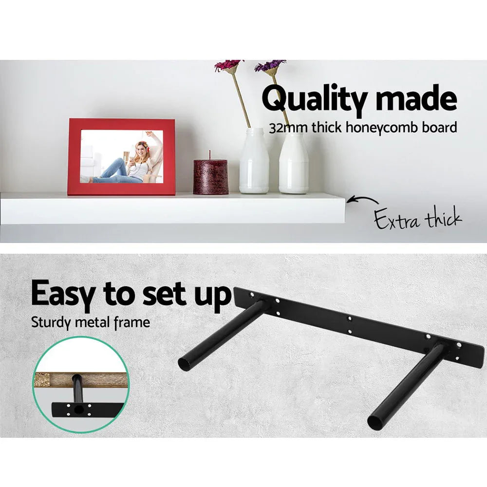 Artiss Floating Wall Shelf Set of 3 White - Mekamart Australia