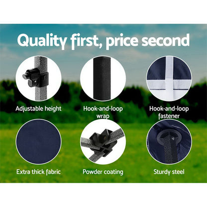 Instahut Gazebo Pop Up Marquee 3x6 Folding Tent Gazebos Camping 500D Oxford Navy