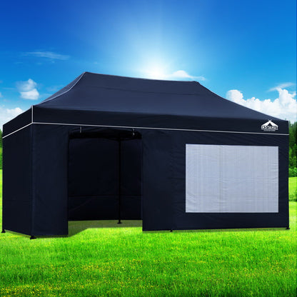 Instahut Gazebo Pop Up Marquee 3x6 Folding Tent Gazebos Camping 500D Oxford Navy