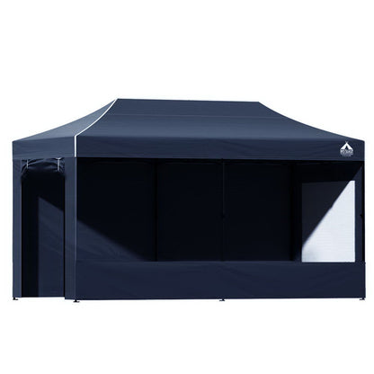 Instahut Gazebo Pop Up Marquee 3x6 Folding Tent Gazebos Camping 500D Oxford Navy