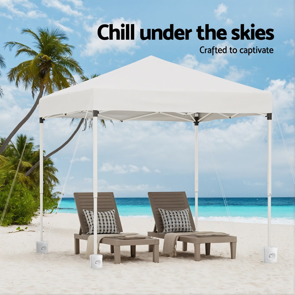 Instahut Gazebo 2x2m Outdoor Patio Garden Marquee Shade w/ Base Pods White