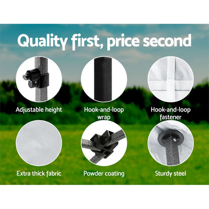 Instahut Gazebo Pop Up Marquee 3x3 Folding Tent Outdoor Camping 500D Oxford