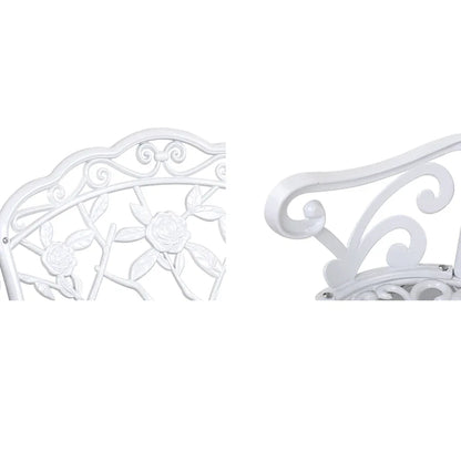 Gardeon Outdoor Garden Bench Seat 100cm Cast Aluminium Outdoor Patio Chair Vintage White - Mekamart Australia