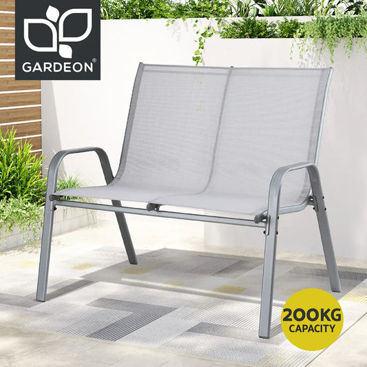 Gardeon Garden Bench Seat Steel Outdoor Patio Park Lounge Backyard Chair Grey - Mekamart Australia