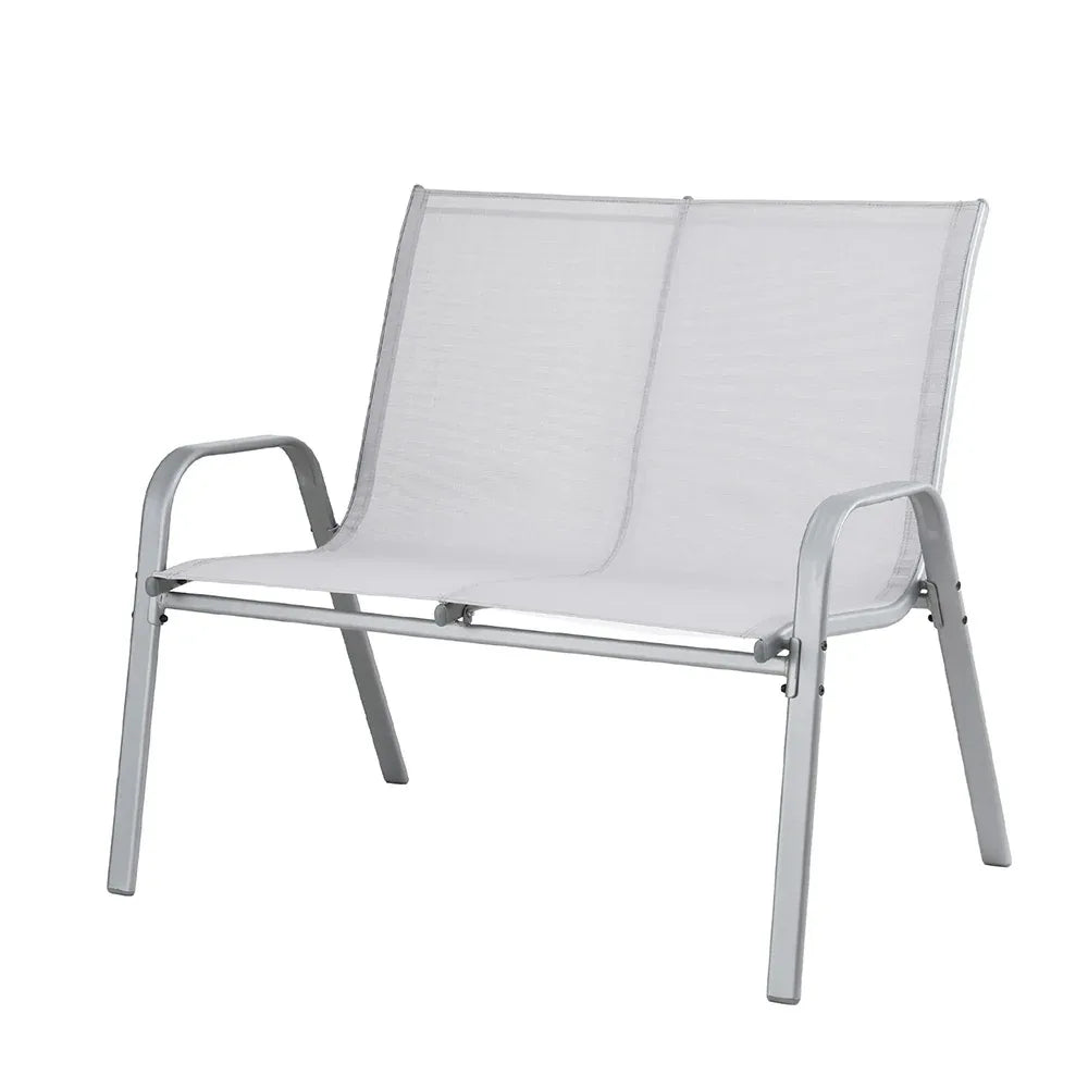 Gardeon Garden Bench Seat Steel Outdoor Patio Park Lounge Backyard Chair Grey - Mekamart Australia