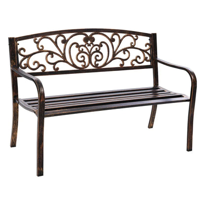 Gardeon Outdoor Garden Bench Seat Steel Outdoor Furniture 3 Seater Park Bronze - Mekamart Australia
