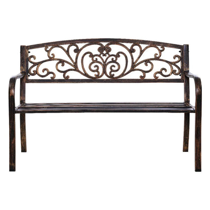 Gardeon Outdoor Garden Bench Seat Steel Outdoor Furniture 3 Seater Park Bronze - Mekamart Australia