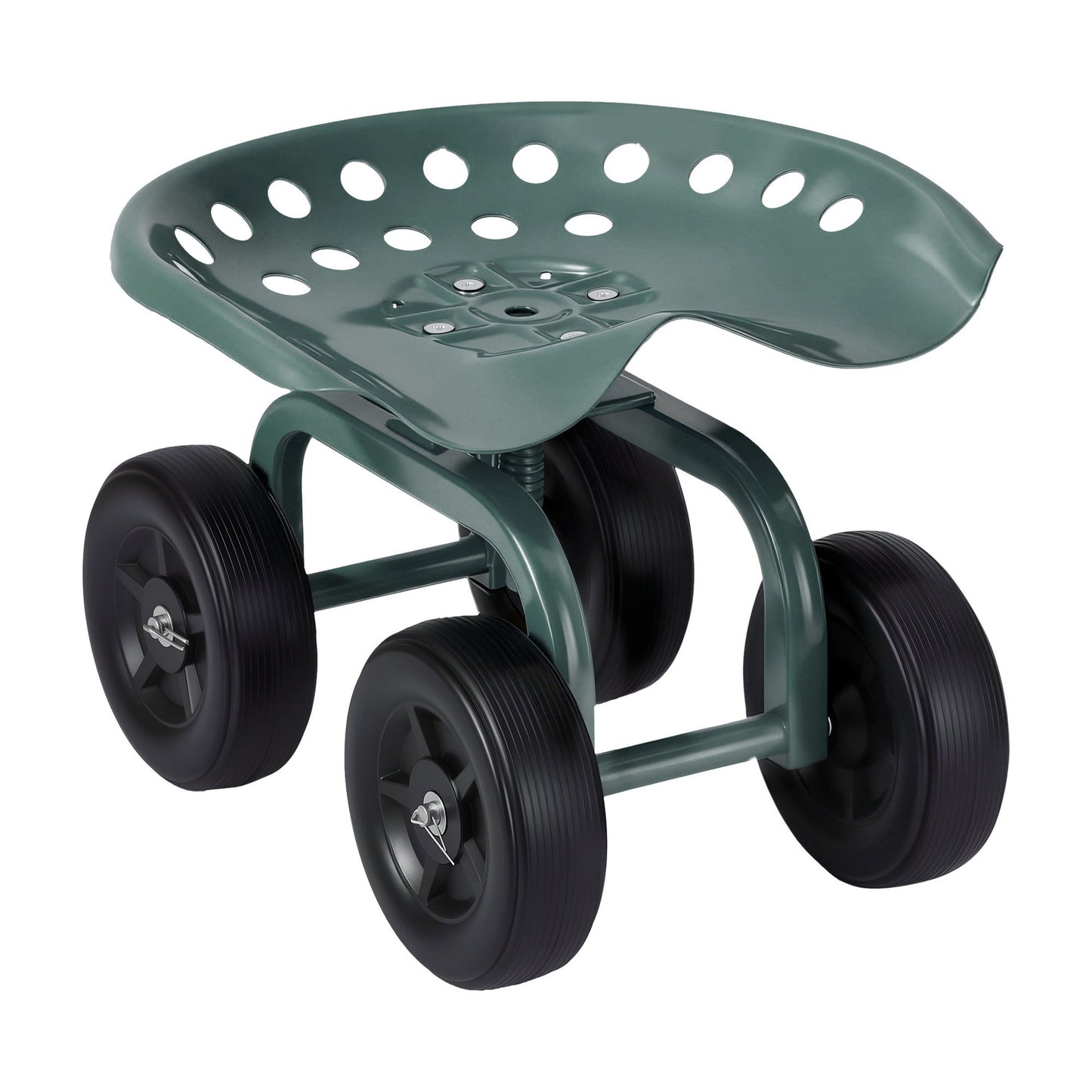 Gardeon Garden Seat 360 Swivel Rolling Adjustable Height Work Scooter Cart Wheels Heavy Duty 150kg