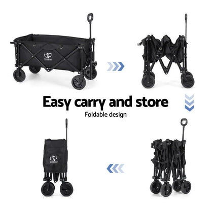 Gardeon Garden Cart with Opening Rear Black - Mekamart Australia