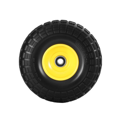 Gardeon 2pcs, 4.10/3.50-4 Tire And Wheel Flat Free, 26cm Solid Rubber Tires with 5/8 Axle Bore Hole And Double Sealed Bearings, Perfect for Wheelbarrow, Garden Cart, Wagon, Dolly